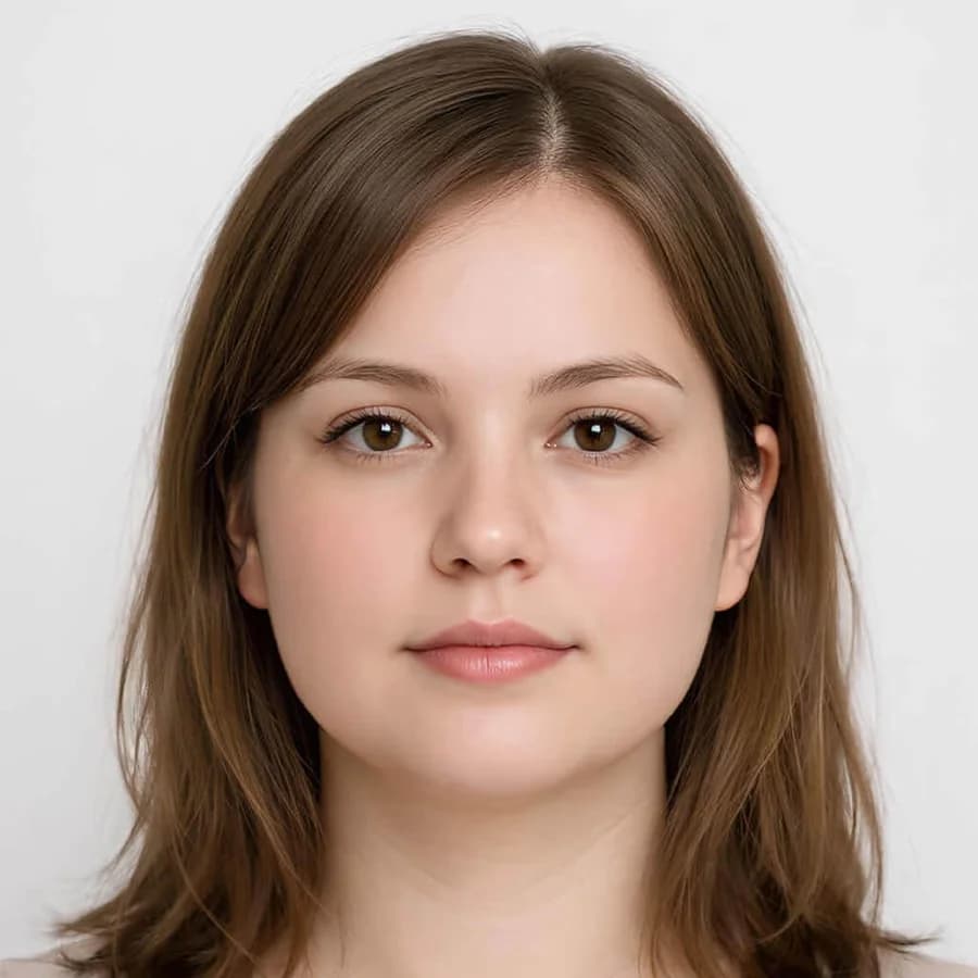 Her own hair. A real virtual try-on on a sample face.